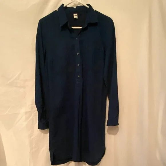 OLD NAVY Women's Blue Denim Button Down Dress Size M Gently Used - Very Cute - Picture 3 of 6